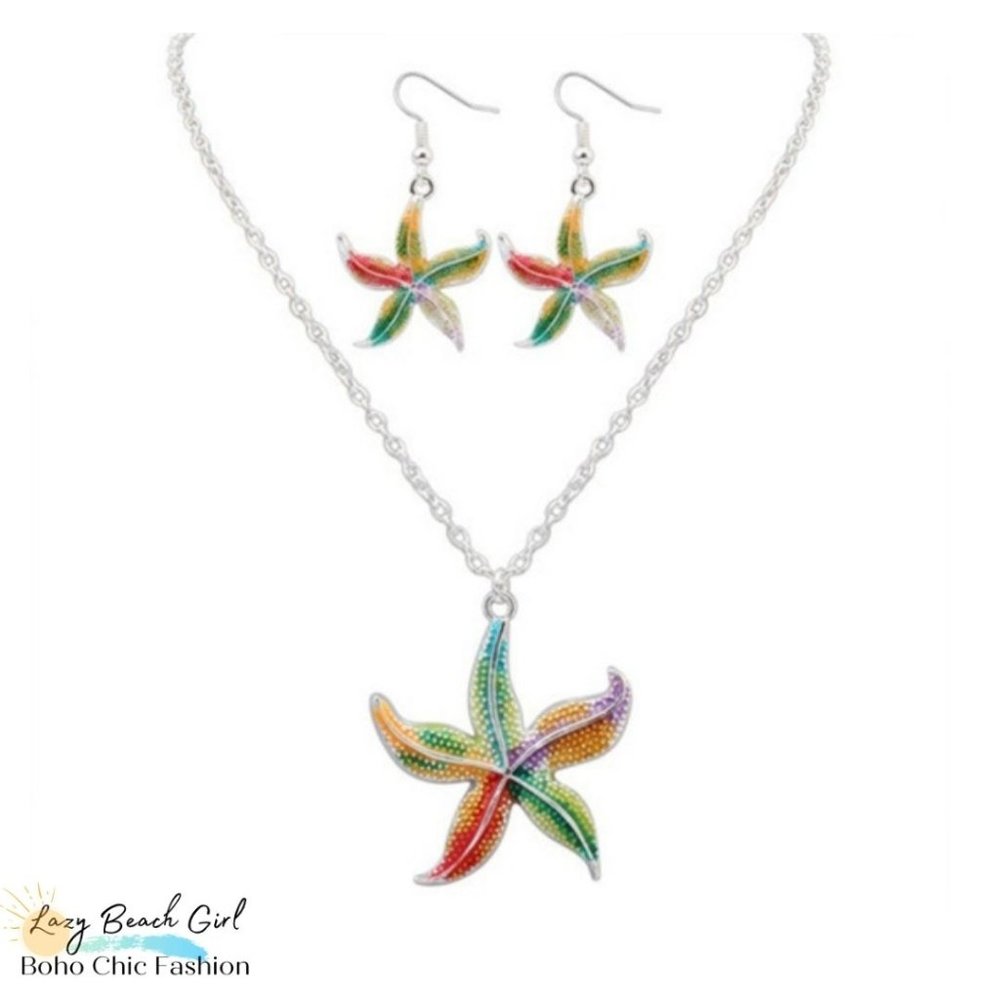 Colorful Starfish Necklace
